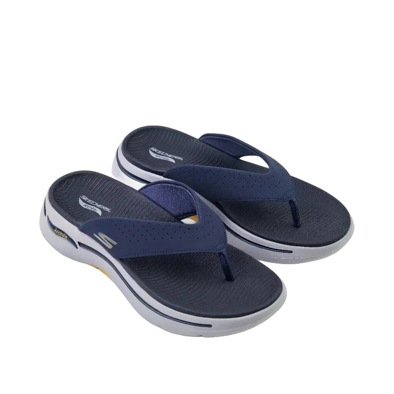 SK1777-1 SKECHERS/229063 NAVY YELLOW GO WALK ARCH FIT SANDAL - Image 1