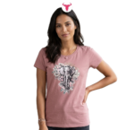 WILDEBEES/LADY TSHIRT VINTAGE BERRY WLA318