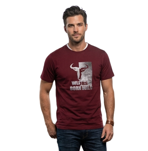WIL473-1 WILDEBEES/TSHIRT CABERNET CONCRETE SPLIT WMA543 - Image 1