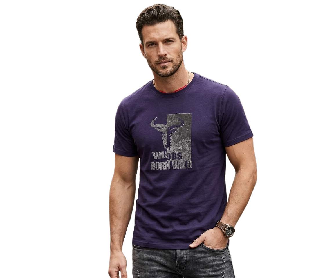 WIL474-1 WILDEBEES/TSHIRT NEW NAVY CONCRETE SPLIT WMA543 - Image 1