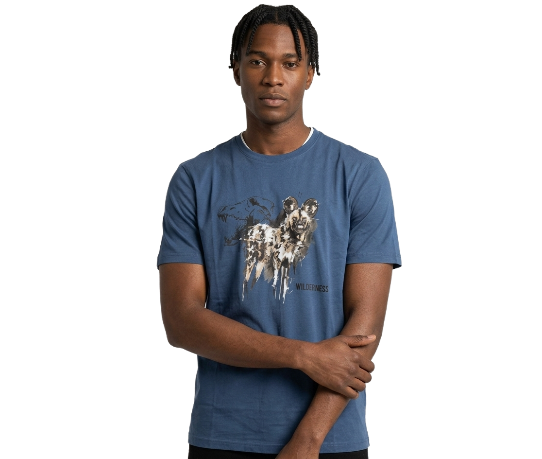 WIL488-1 WILDEBEES/TSHIRT INDIGO WMA577 WILD DOG - Image 1