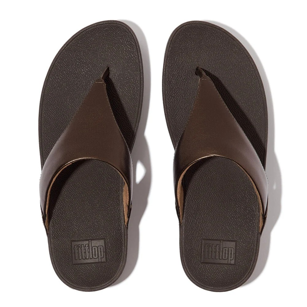FIT484-1 FITFLOP/LULU LEATHER CHOC BROWN - Image 1