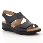 HUSH PUPPIES/GIOVANNA BLACK LEATHER SANDALS 01453