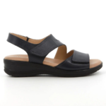 HUSH PUPPIES/GIOVANNA BLACK LEATHER SANDALS 01453 - Image 5