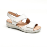 HUSH PUPPIES/GIOVANNA SNOW WHITE LEATHER SANDALS 01453
