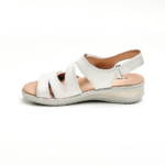 HUSH PUPPIES/GIOVANNA SNOW WHITE LEATHER SANDALS 01453 - Image 2