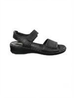 HUSH PUPPIES/YVONNE BLACK SHEEP LEATHER SANDALS - Image 4