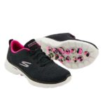 SKECHERS/124619 BLACK HOT PINK GO WALK 6 HIGH ENERGY - Image 4