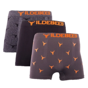 WILDEBEES/3PKT BOXER TRUNKS SEAMLESS CHARCOAL/JASPER/BLACK WMA359