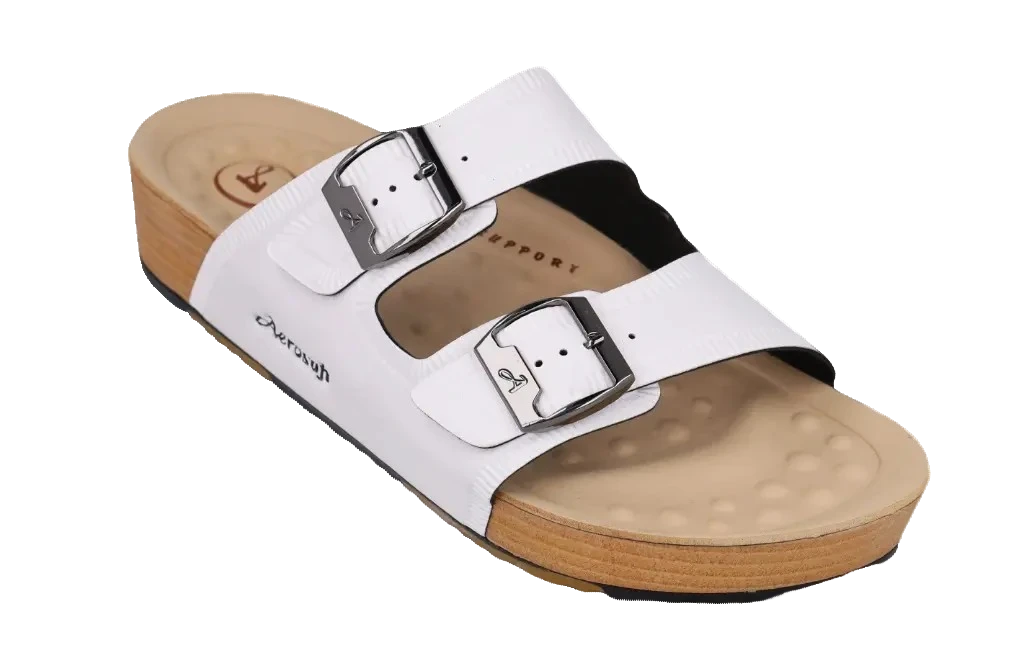 A280-1 AEROSOFT/LSU6256 WHITE BIRK STYLE SANDAL - Image 1