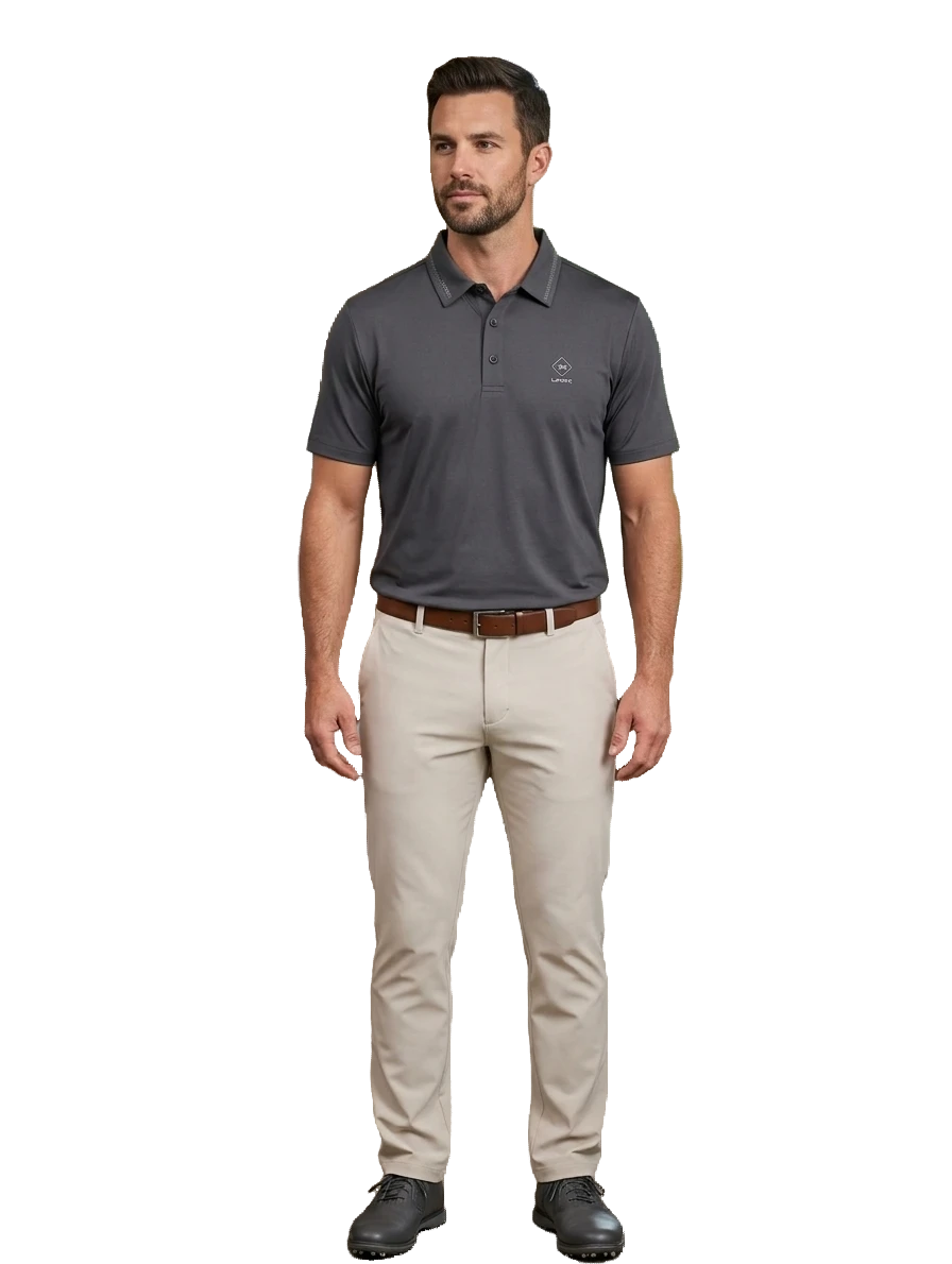 LOR012-1 LORETI/GOLF TSHIRT PIATTO DARK GREY LS26G1002 - Image 1