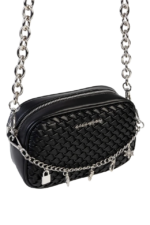 SISSYBOY/BAG BLACK BG975 AURORA CROSSBODY BAG WITH CHARM CHAIN DETAIL - Image 7