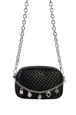 SISSYBOY/BAG BLACK BG975 AURORA CROSSBODY BAG WITH CHARM CHAIN DETAIL - Image 8