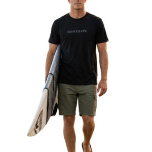 QUIKSILVER/TSHIRT BLACK WORD MARK 6668