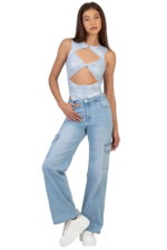 SISSYBOY/JEAN WIDE LEG CARGO LIGHT VINTAGE HIGH WAIST P33097 COLLEEN